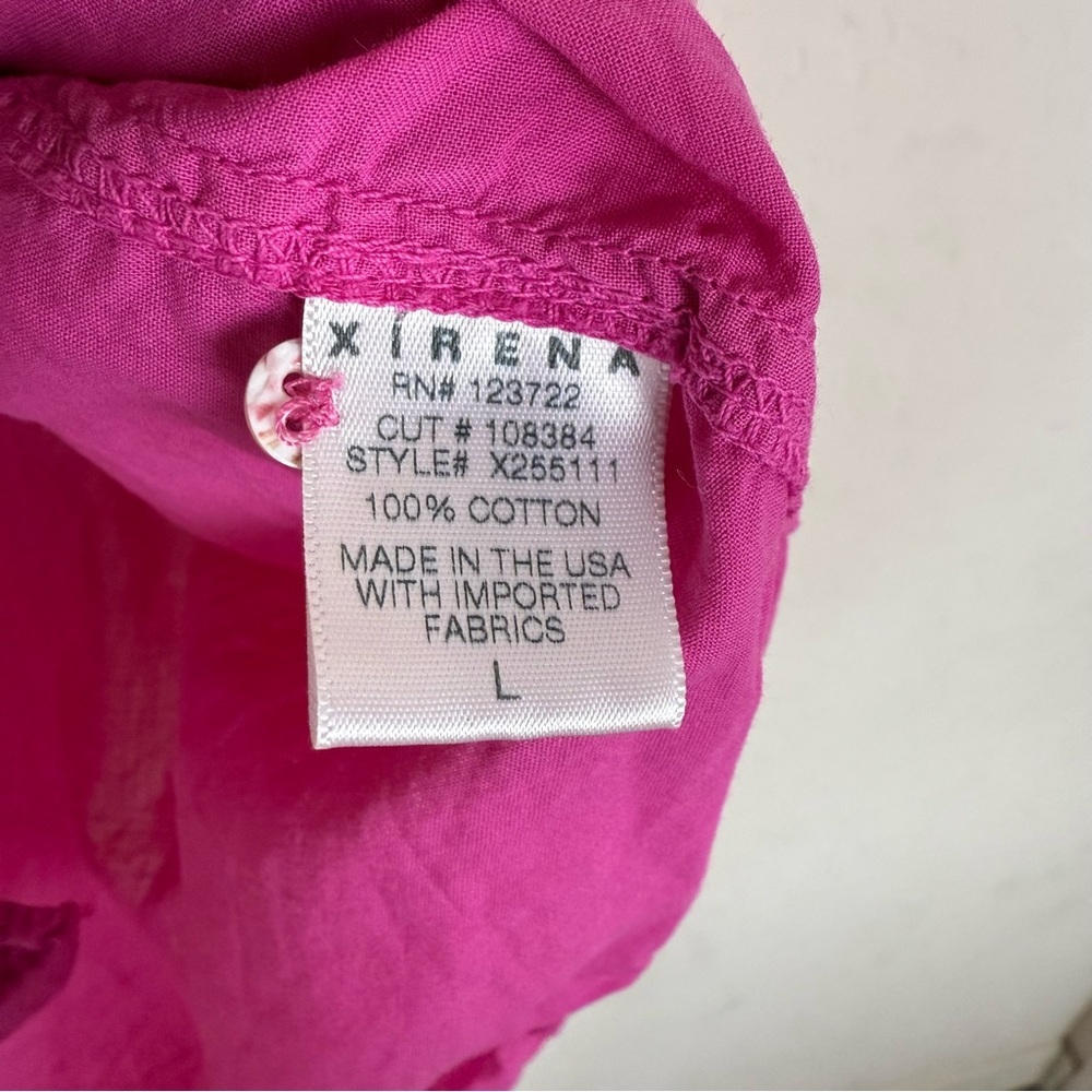 Xirena Beau Cotton Poplin Long Sleeve Button Down Shirt Magenta Pink - Picture 8 of 10